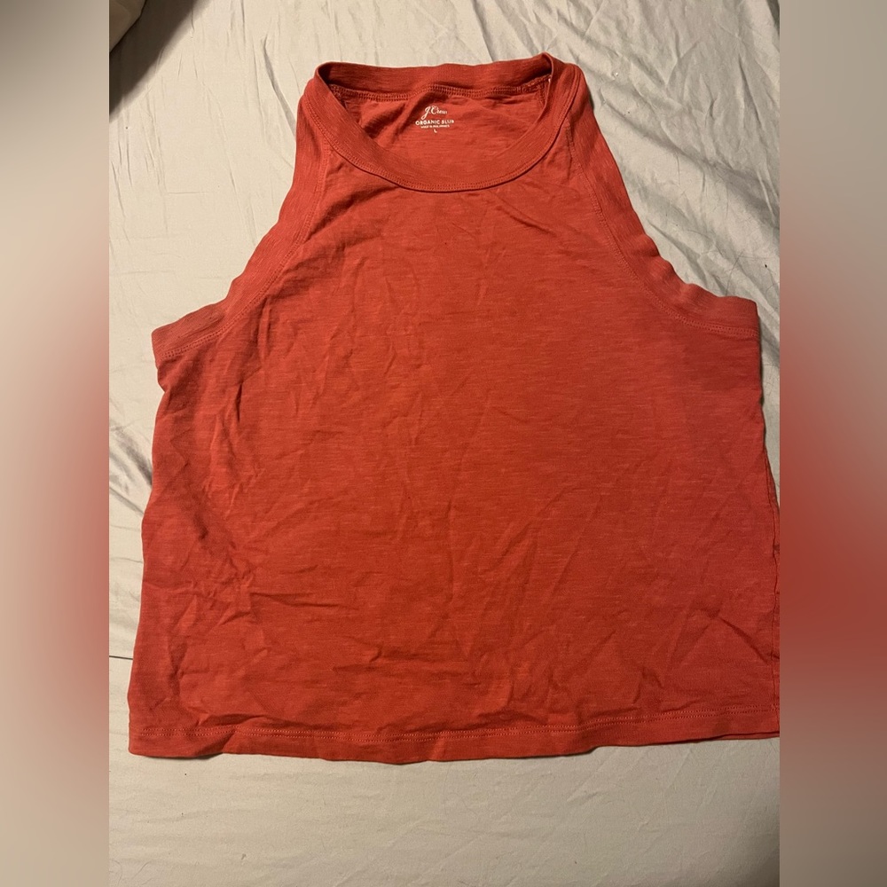 Rose j crew 90s cropped organic slub cotton tank top